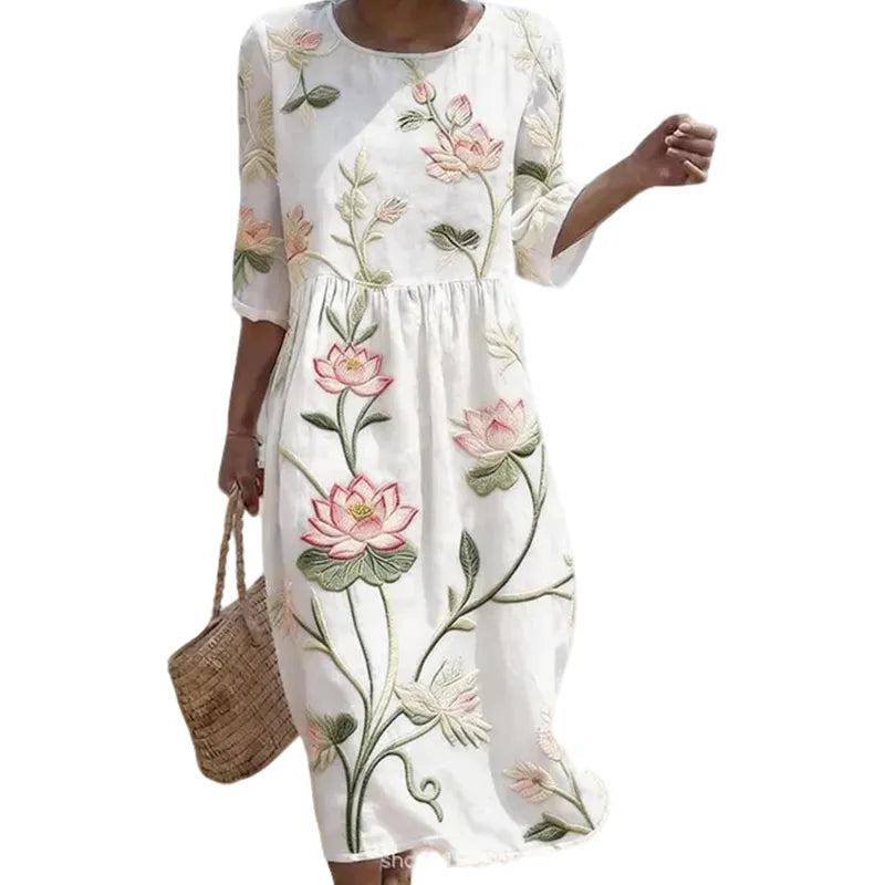 Kayla | Plant & Flower Print Dress