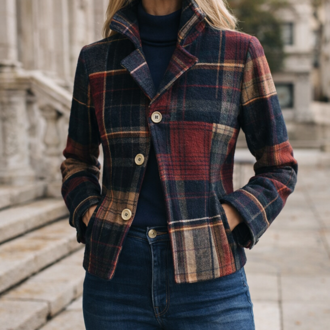 Natalie | Plaid Mid-Season Coat