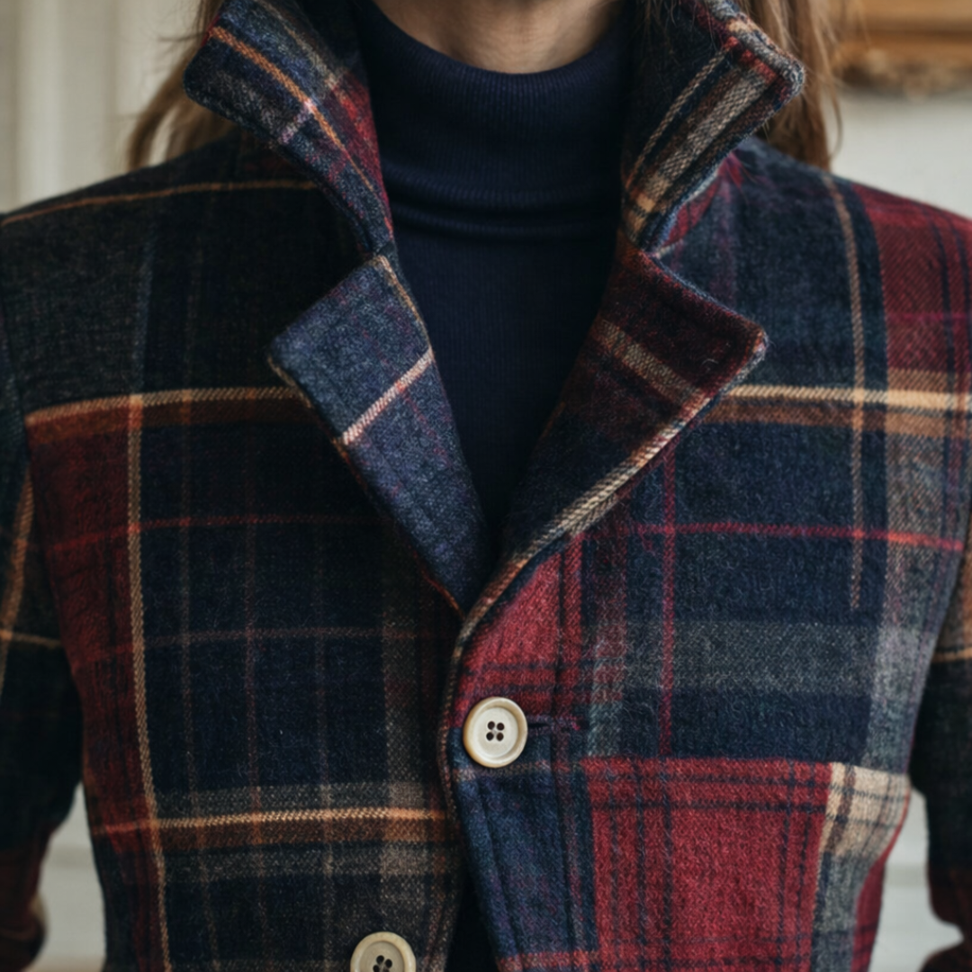 Natalie | Plaid Mid-Season Coat