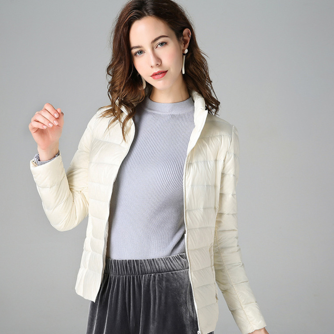 Myra™ | Ultralight Down Jacket with Sophisticated Pleats