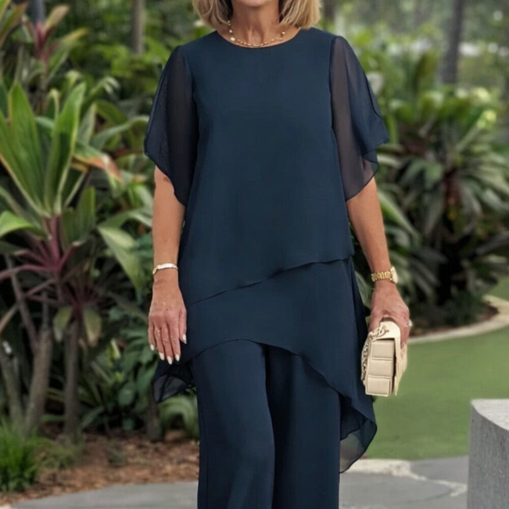 Herlene | Chic Asymmetric Top & Trouser Set