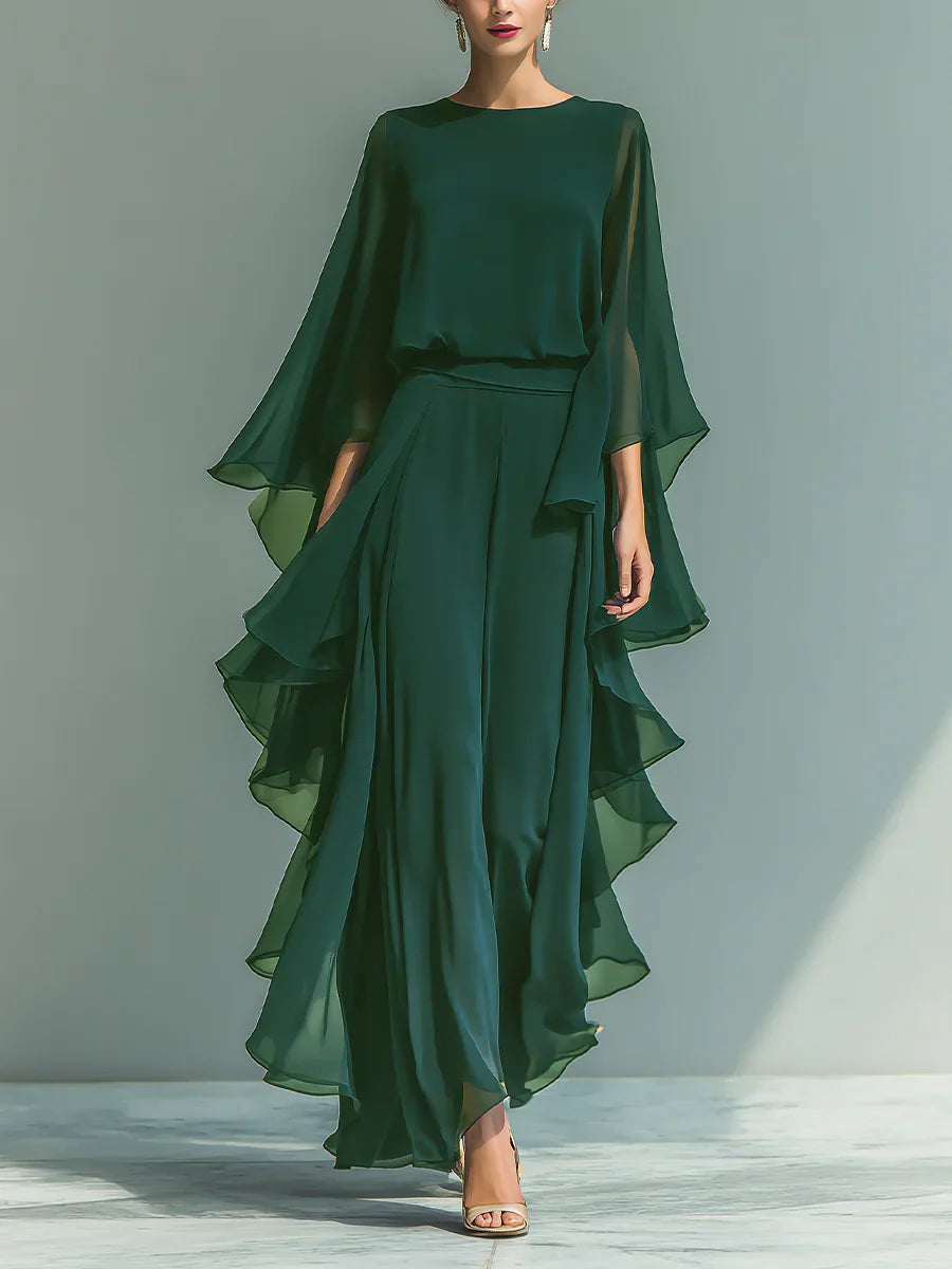 Aurora | Elegant Chiffon Ruffle Set