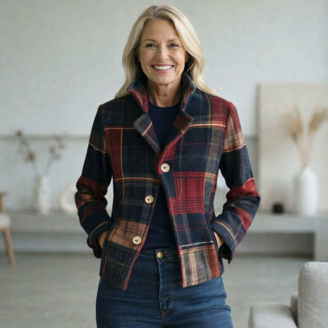Natalie | Plaid Mid-Season Coat