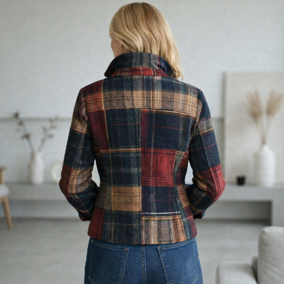 Natalie | Plaid Mid-Season Coat
