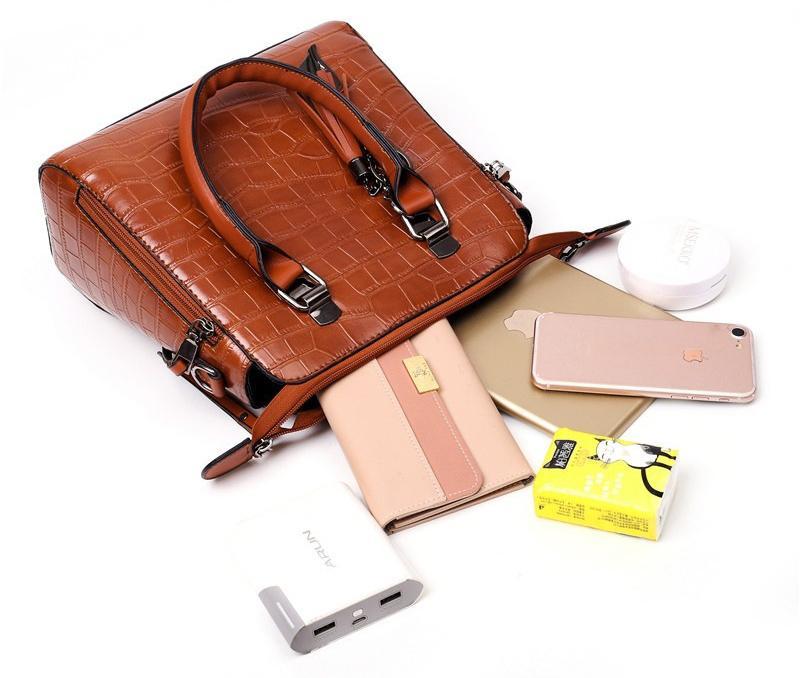 Palmer | 4-Piece Crocodile Pattern Handbag