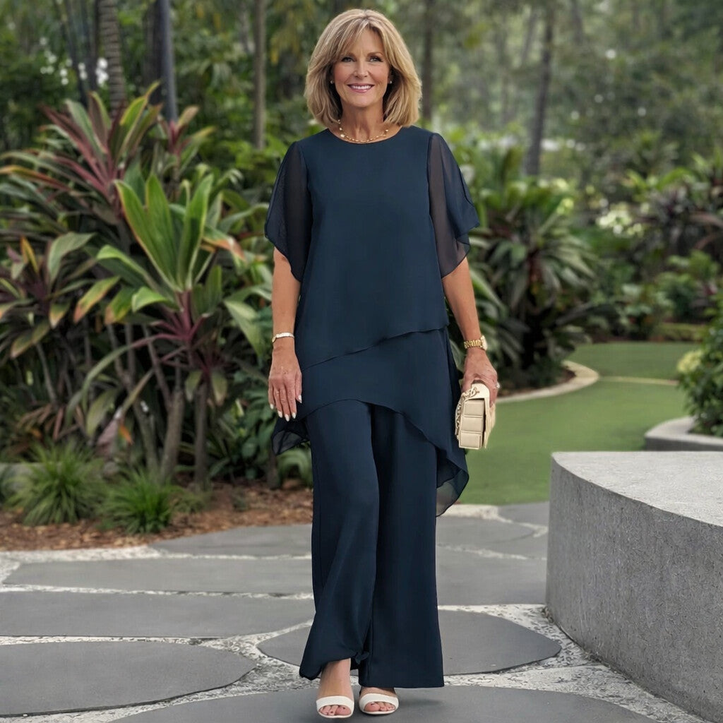 Herlene | Chic Asymmetric Top & Trouser Set