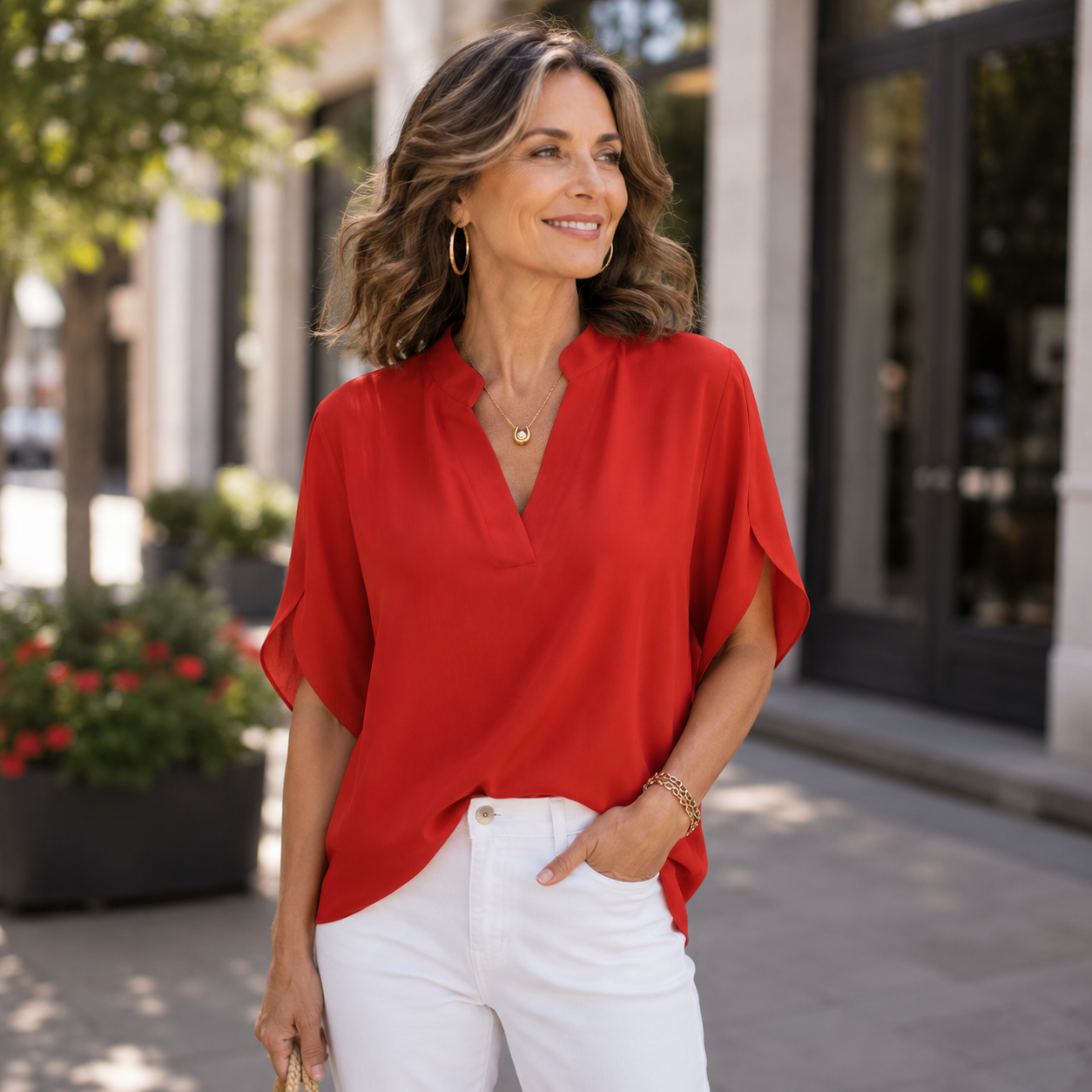 Beatrice | Soft and Elegant V-Neck Shirt