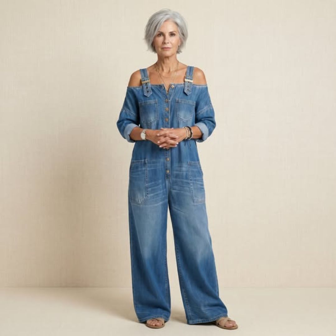 Sophia | Off Shoulder Denim Jumpsuit