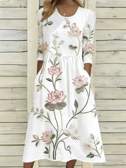 Kayla | Plant & Flower Print Dress