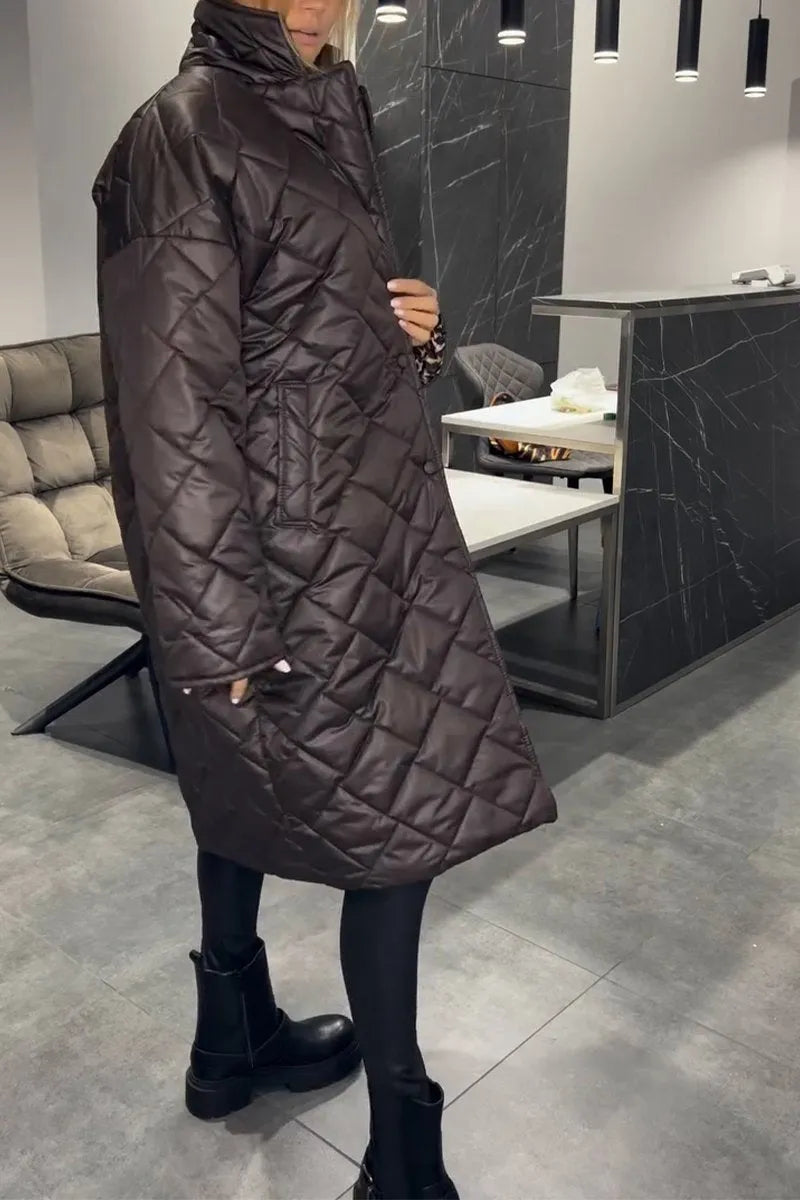 Ofira – Reversible Quilted Coat with Leopard Print Lining